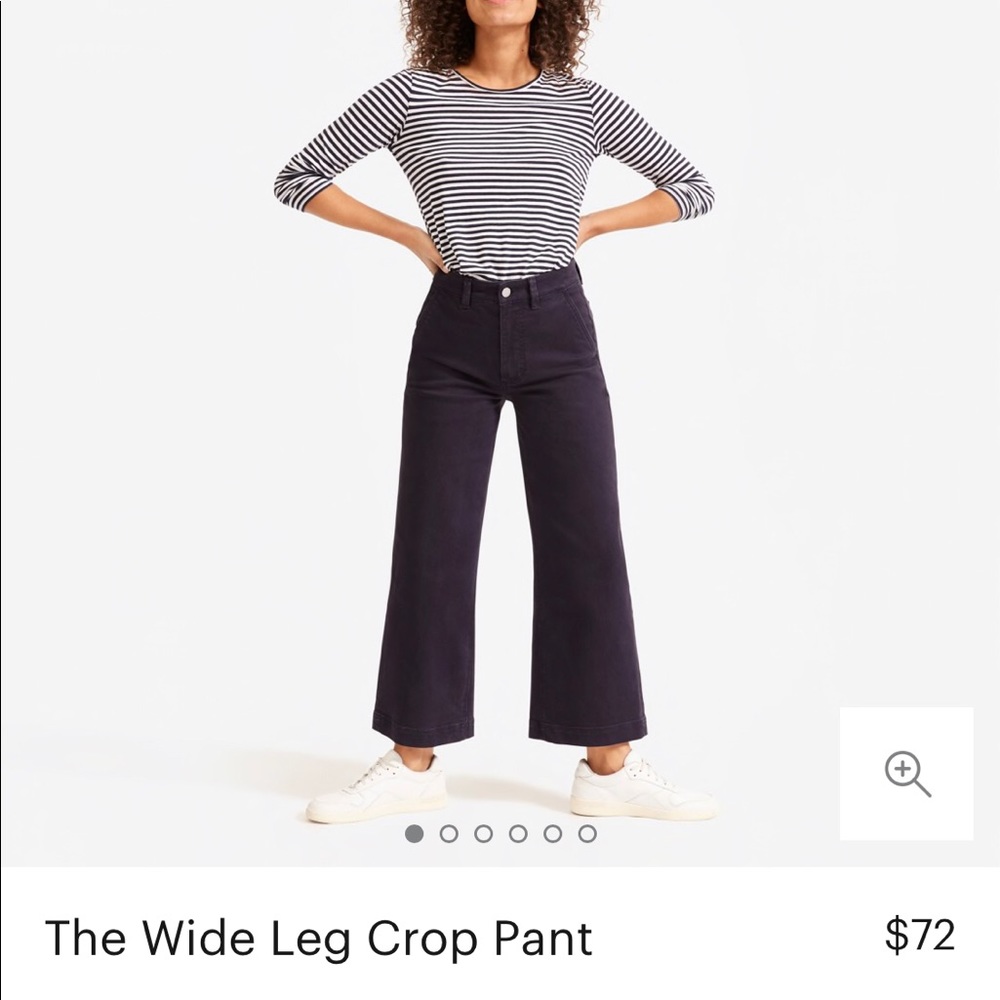 Everlane The Wide Leg Crop Pant Size 4 Navy USED